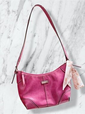 Y2K Rosetti Fuchsia Shoulder Bag with Scarf Accent